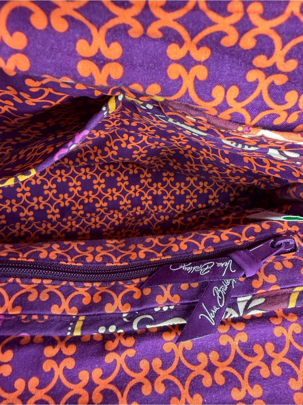 Vera Bradley Purple Floral Quilted Shoulder Bag with Kiss Lock Closure - Picture 4 of 10